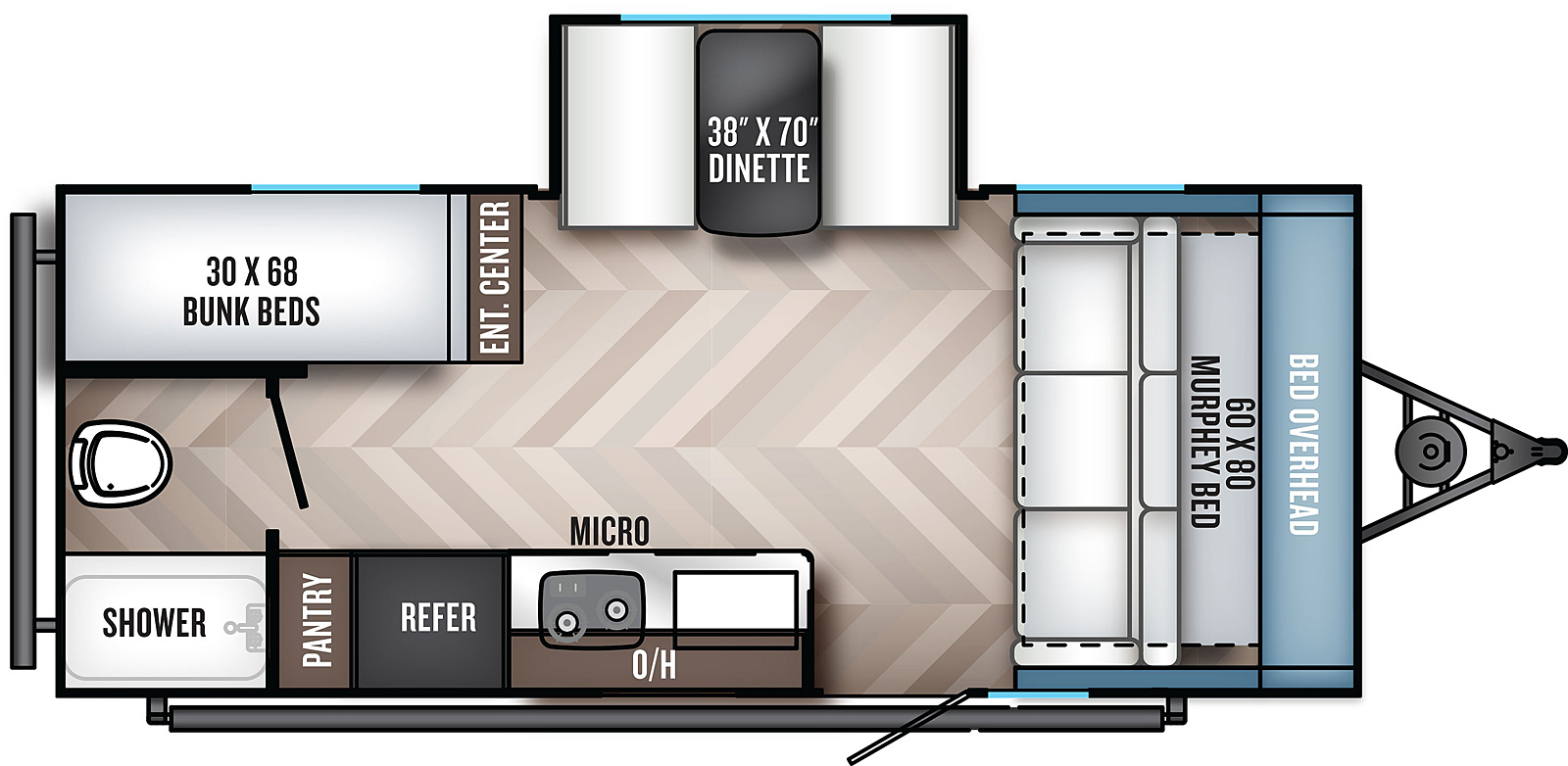 2022 FOREST RIVER REAL-LITE MINIS 189, , floor-plans-day image number 0